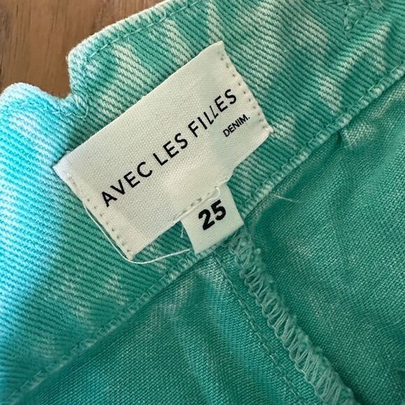 AVEC LES FILLES High Waist Wide Leg Jeans In Aloe Mist - Picture 8 of 12